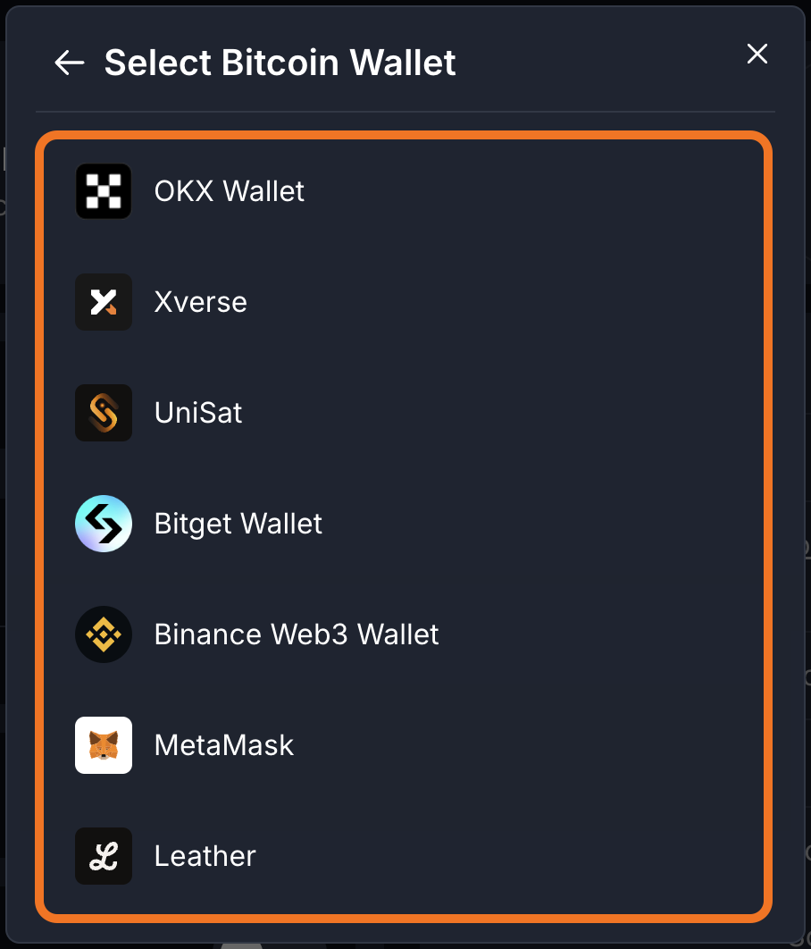 Select Bitcoin Wallet